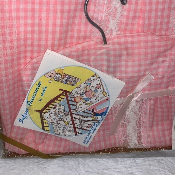 NWT Vintage Pink Gingham Diaper Stacker USA - Picture 2 of 9